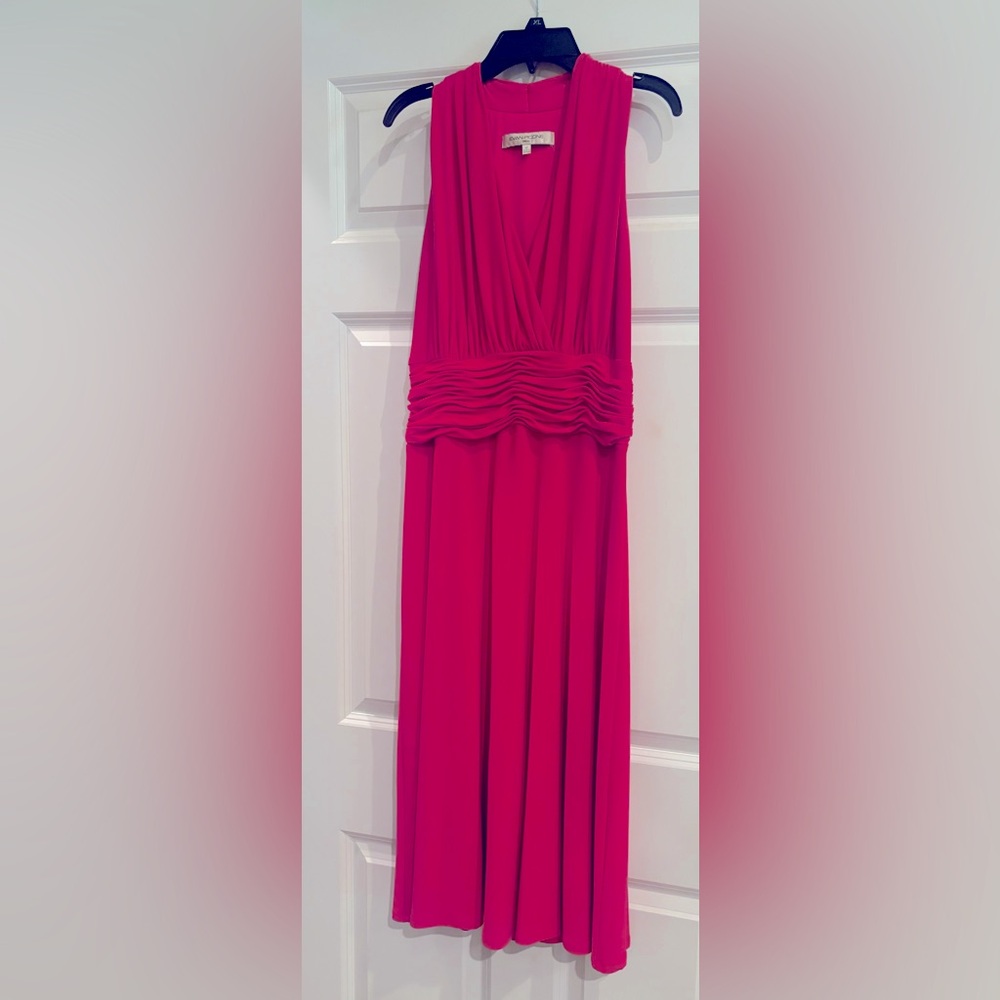 Bright pink halter dress